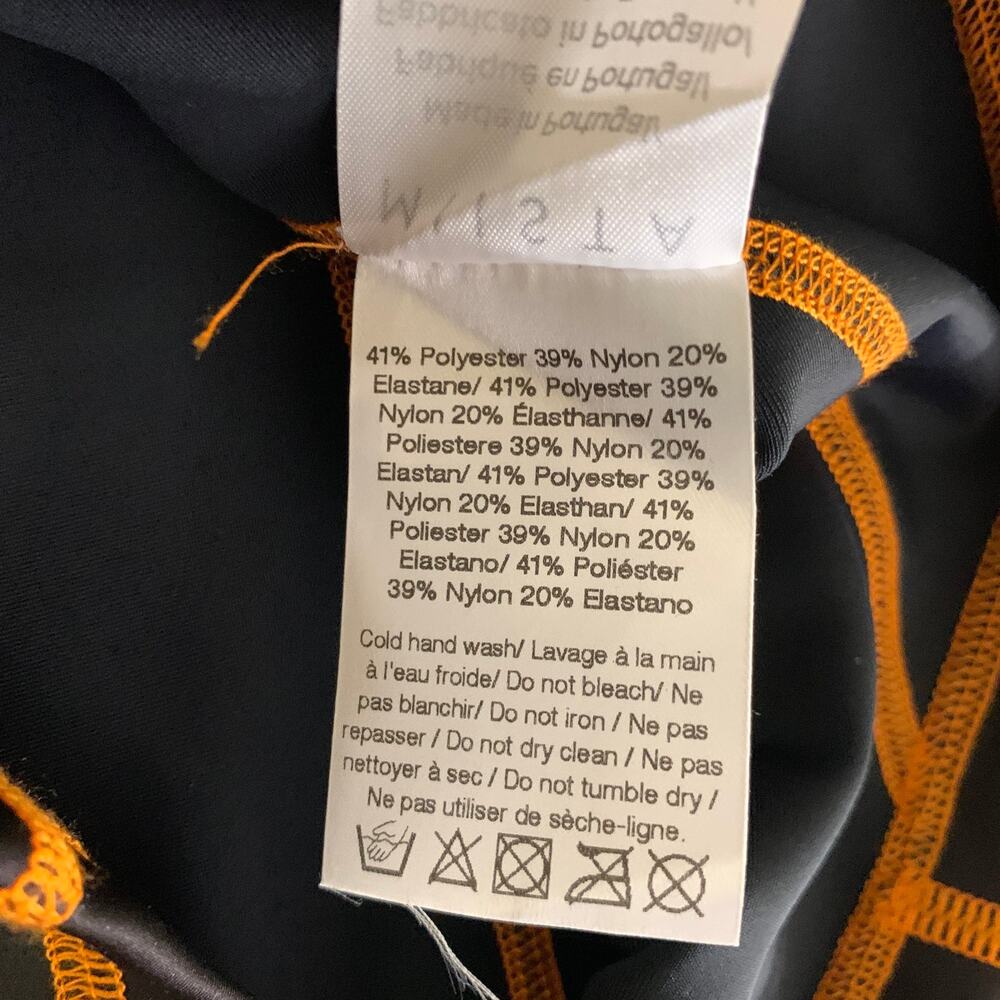 MIISTA Size S Black Orange Nylon Blend Contrast Stitch Casual Top - Picture 6 of 6
